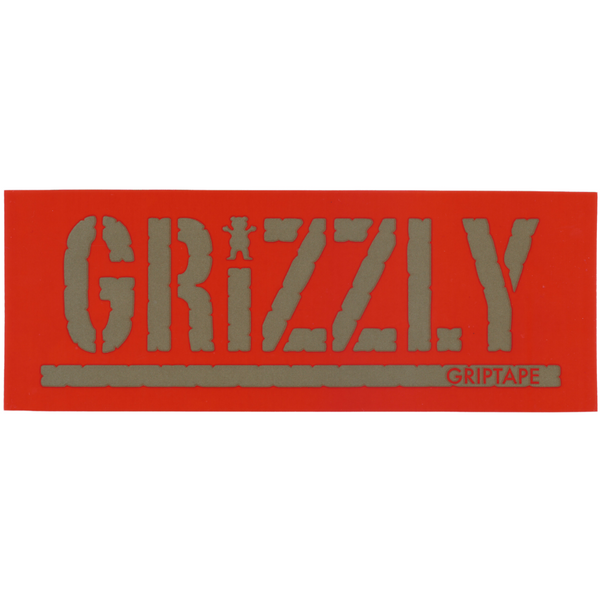 Adesivo Grizzly Griptape Script Red